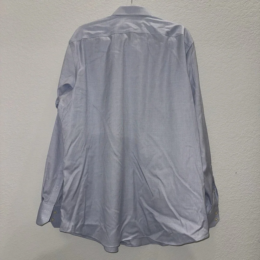 Banana Republic Mens XL(17-17.5) Blue Button Up Dress Shirt Non Iron Slim Fit